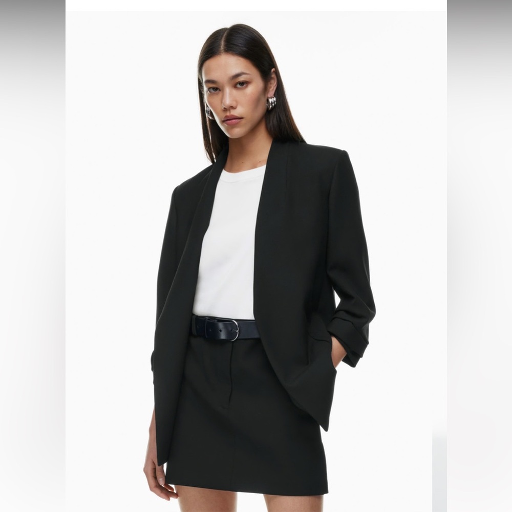 Black Babaton Power Hip Crepe Blazer